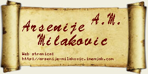 Arsenije Milaković vizit kartica